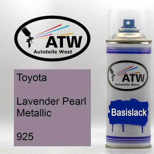Toyota, Lavender Pearl Metallic, 925: 400ml Sprühdose, von ATW Autoteile West.